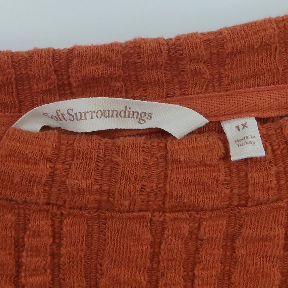 Soft Surroundings Goldie Tunic Top 1X Dark Copper Asymmetrical Button Up Back - Picture 4 of 8